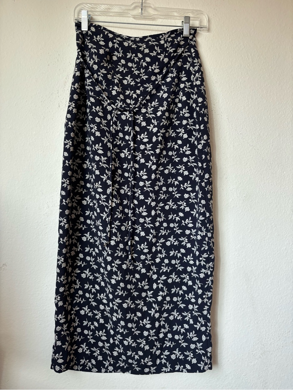 Vintage Summer Floral Blue Maxi Skirt